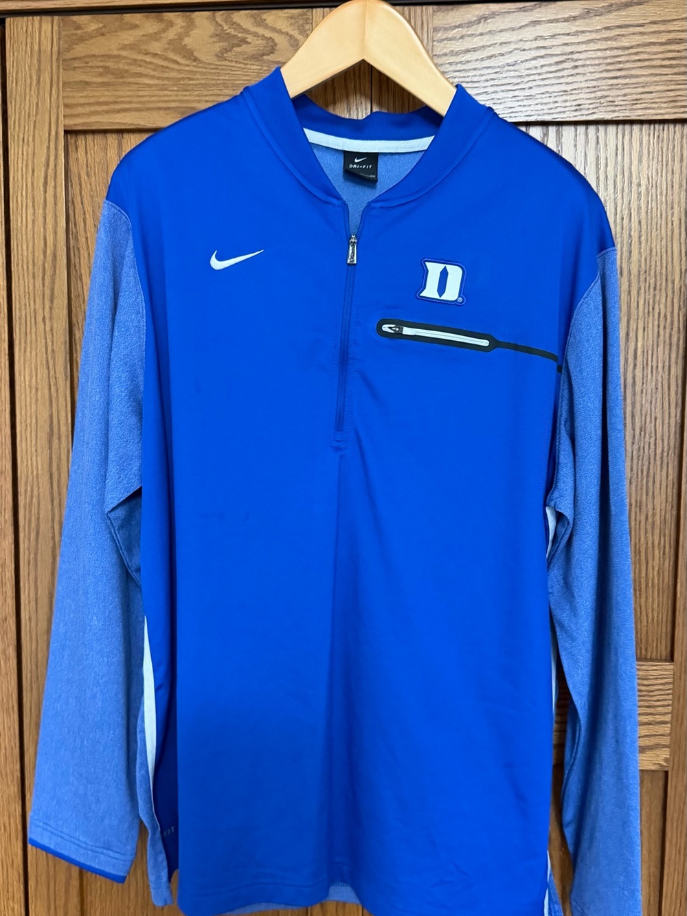 Nike Duke Pullover Half-Zip in Blue with Light Blue Sleeves